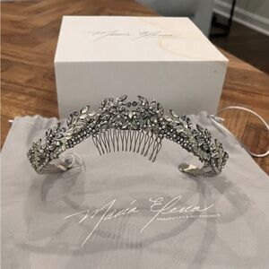 Maria Elena Silver Crystal Embellished Mary-Kate Crown